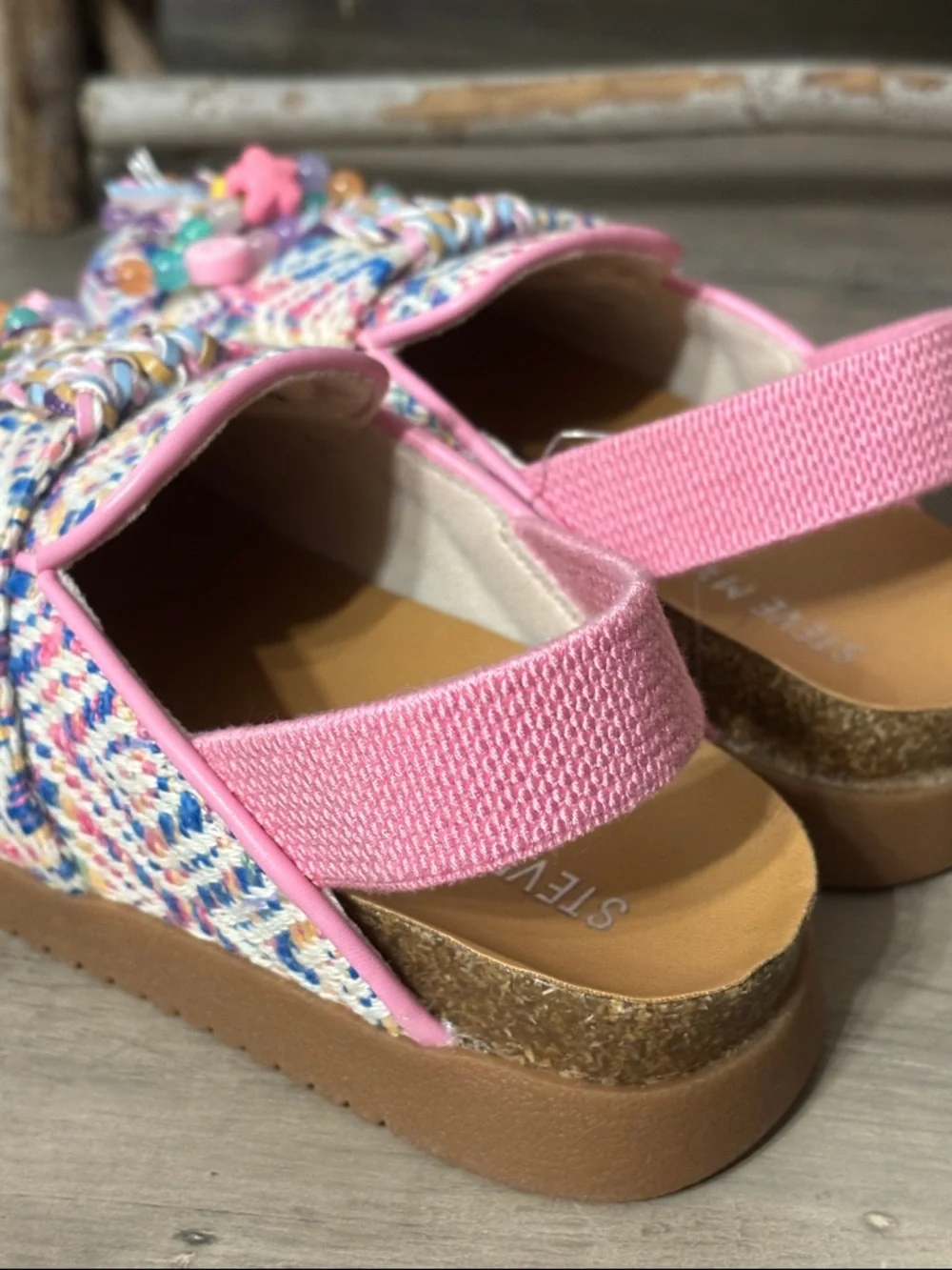 Steve Madden TODDLER Girls Size 9 Mazie Pink Beaded Sling-back Clog  NIB